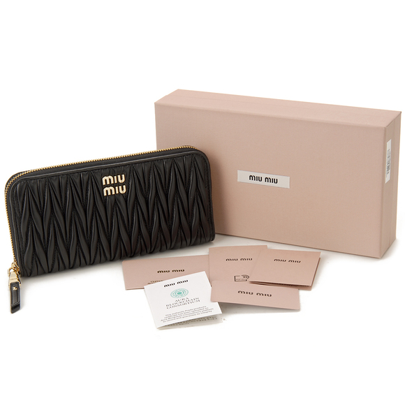 MIU MIU Long Wallet Black Matelasse - Picture 5 of 5